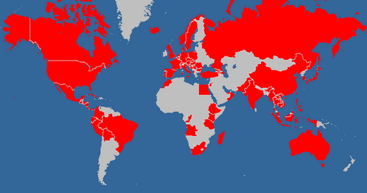 map of countries visited
