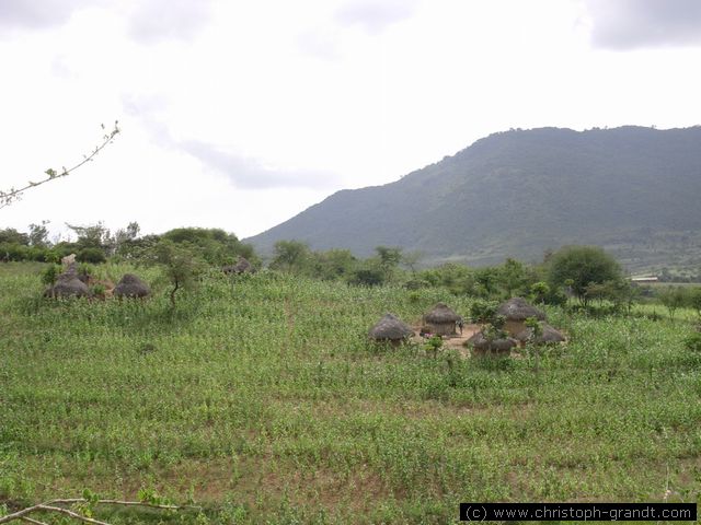 landscape with huts near Thika