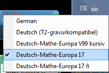 Installation mathematische Tastatur